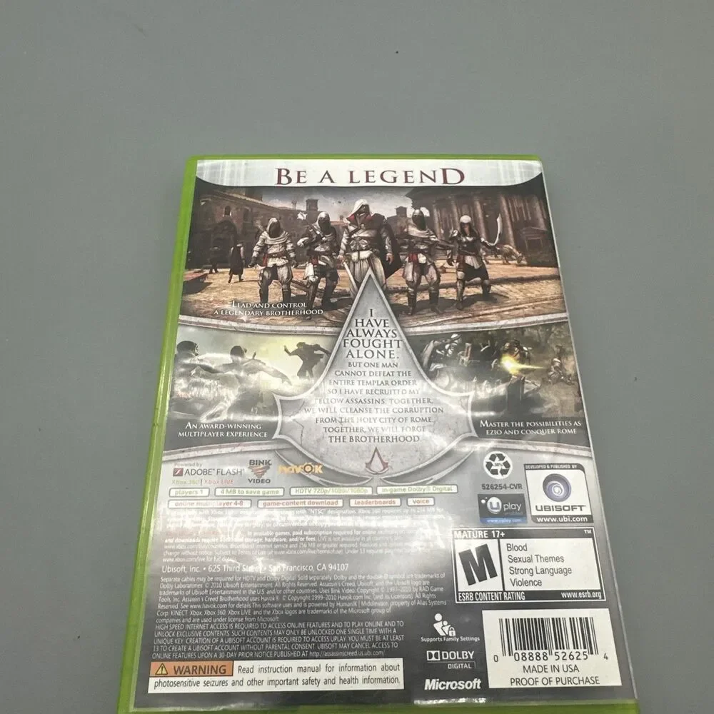 Assassin's Creed: Brotherhood (Microsoft Xbox 360, 2010) Complete | CIB | Tested